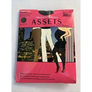 SPANX Marvelous Mama Assets Maternity Terrific Tights Black Opaque Stripe